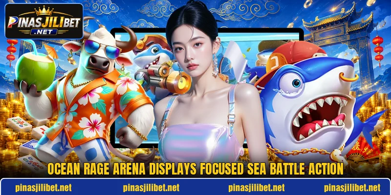 Ocean Rage Arena displays focused sea battle action Ocean Rage Arena displays focused sea battle action
