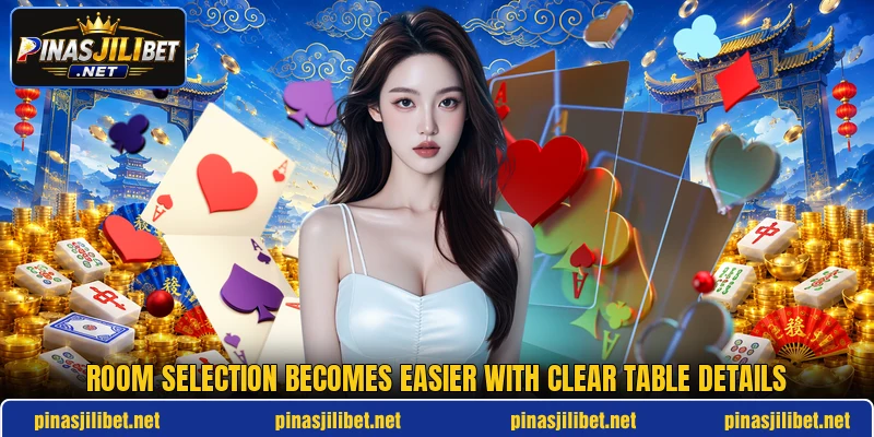 Room selection becomes easier with clear table details Room selection becomes easier with clear table details